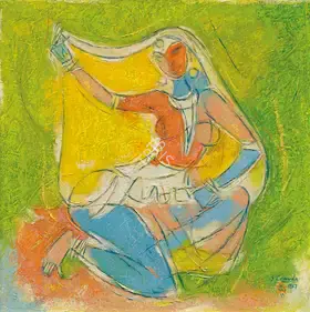 Chavda, Shiavax (Artist). Invitation (Folk Dance), 1967 | Painting