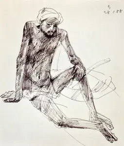 Hore, Somnath (Artist). Untitled, 28 January 1988 | Drawing