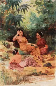 Gerhardt, P. (Artist). Three Women By A Stream, n.d. | Painting