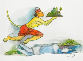 Husain, M.F. (Artist). Hanuman, n.d. | Painting