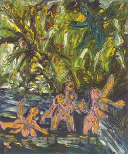 Souza, F.N. (Artist). Krishna & The Gopis, 1971 | Painting