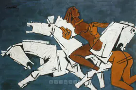 Husain, M.F. (Artist). Horses And Nudes, 1979 | Painting