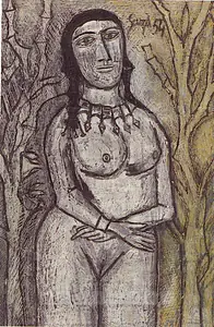 Souza, F.N. (Artist). Standing Nude, 1954 | Painting