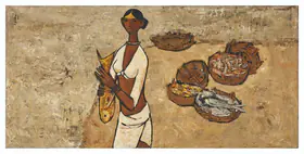 Prabha, B. (Artist). A Good Catch, 1961 | Painting
