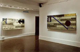 Unknown (Photographer). A View of Atul Dodiya's Suite of Paintings for Project Cinema City on Display at the NGMA, Mumbai, 2012 | Contemporary Photograph