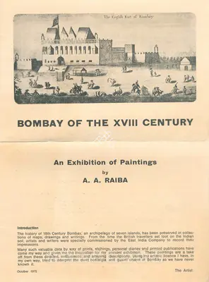 Raiba, A.A. (Artist). Bombay of the XVIII Century, 1975 | Solo Exhibition Catalogue | 00875927