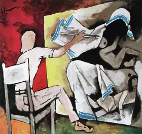Husain, M.F. (Artist). Mother Teresa, n.d. | Painting