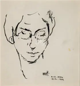 Gaitonde, V.S. (Artist). Portrait, 1974 | Drawing