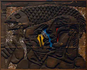 Sagara Piraji Artist Untitled Mixed media on panel 1970 Graphic Art FineArts 00595665