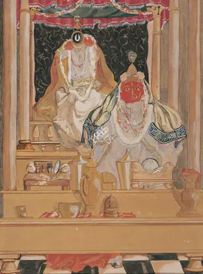 Pyne, Ganesh (Artist). Laxmi-Narayan, 1951 | Painting