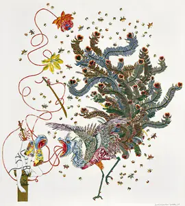 Shaw, Raqib (Artist). Death, Beauty and Justice IV, 2007 | Painting