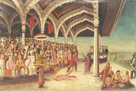 Bengal School (Artist). Draupadi Vastraharan, early 20th century | Painting