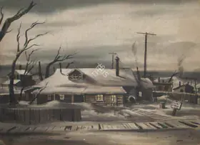 Capra, Frank (Producer), It's A Wonderful Life, 1946 | Set Design Painting