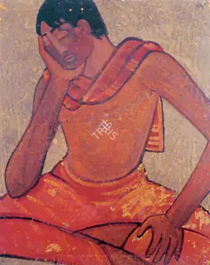 Mazumdar, Nirode C. (Artist). Man, 1954 | Painting
