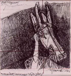 Pyne, Ganesh (Artist). Mythical Beast, n.d. | Drawing