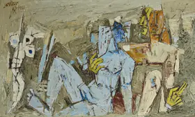Husain, M.F. (Artist). Shiva Parvati, 1966 | Painting