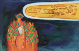 Pai, Laxman (Artist). Peacock, 1972 | Painting