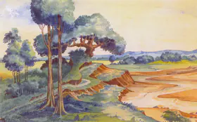 Bose, Nandalal (Artist). Landscape, n.d. | Painting