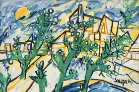 Souza, F.N. (Artist). Landscape, 1989 | Painting