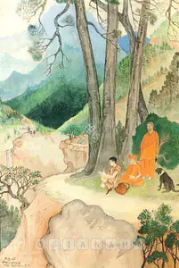Gupta, Mahindra Bhushan (Artist). Pilgrims In The Himalayas, 1930 | Painting