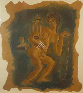 Sadequain (Artist). Nude, 1985 | Painting