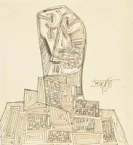 Souza, F.N. (Artist). Untitled, 1958 | Drawing