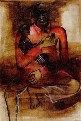 Khakhar, Bhupen P. (Artist). Man with Midget , 1995 | Painting