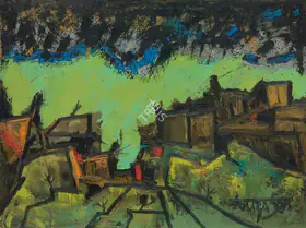Souza, F.N. (Artist). Mountain Landscape, 1958 | Painting