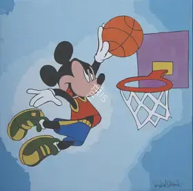 Lokhande, Suryakant (Artist). Mickey's Basket Toss, n.d. | Painting
