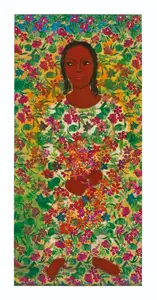 Pal, Gogi Saroj (Artist). Untitled (Woman with Flowers), 2002 | Painting