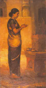 Trindade, A.X. (Artist). Woman Performing Pooja, 1930 | Painting