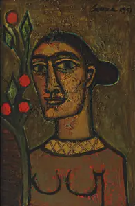 Souza, F.N. (Artist). Head of a Woman , 1951 | Painting