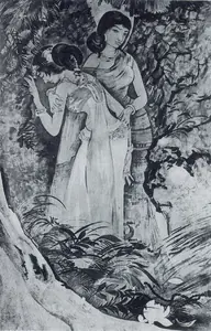 Bose, Nandalal (Artist). The Grief of Uma, 1919-1920 | Painting