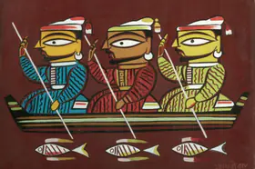 Roy, Jamini (Artist). Boatmen, n.d. | Painting