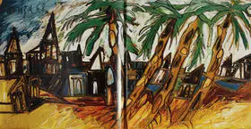 Souza, F.N. (Artist). Caribbean Palms, 1968 | Painting