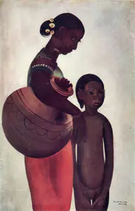 Sher-Gil, Amrita (Artist). Woman and Child, 1937 | Painting