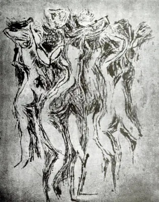 Dakshinamurthy, C. (Artist). Nude Figures, n.d. | Painting