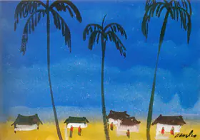 Ghose, Gopal (Artist). On the Shore, n.d. | Painting