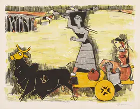 Husain, M.F. (Artist). Untitled (Yatra), c.1950s | Graphic Art