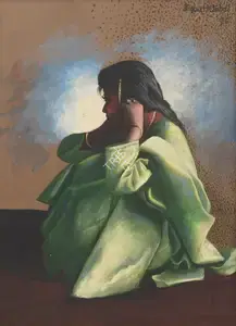 Mehdi, Eqbal (Artist). Untitled (Woman), 1990 | Painting