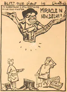 Chatterjee, Basu (Cartoonist). Miracle in New Delhi !, 1966 | Cartoons