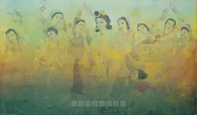 Ukil, Sarada (Artist). Krishna And The Gopis, n.d. | Painting
