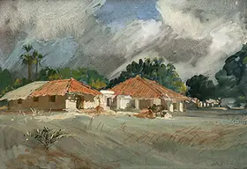 Bendre, N.S. (Artist). A Farm in Santiniketan, 1946 | Painting