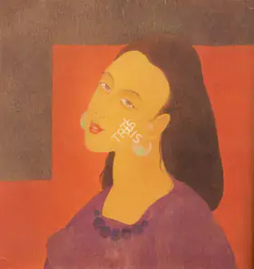 Chughtai, M.A.R. (Artist). Face Study, n.d. | Painting