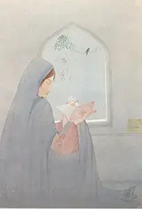M.A.R. Chughtai, Attributed to (Artist). Lady at the Window, n.d. | Painting