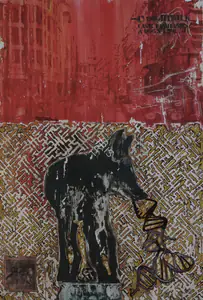 Kallat Jitish Artist Canis Familiaris A DogS Life Acrylic on canvas 1999 Painting FineArts 00574780