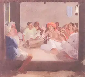 Sen, Sushil (Artist). Devotional Singers, n.d. | Painting