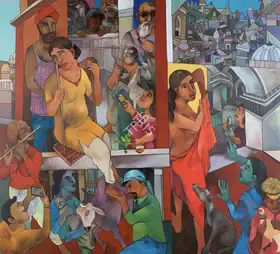 Singh, Sardar Gurcharan (Artist). Cooperative Coexistence, n.d. | Painting
