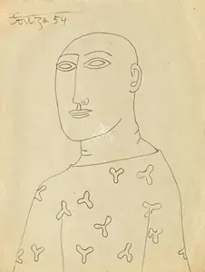 Souza, F.N. (Artist). Untitled (Man), 1954 | Drawing