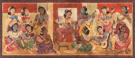Bose, Nandalal (Artist). Princess with Attendants, c.1946 | Painting
